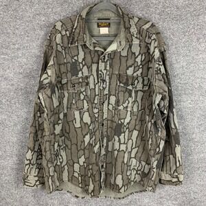 Deerskin Camouflage Melton Long Sleeve Button Up Shirt Men Outdoor Hunting Large